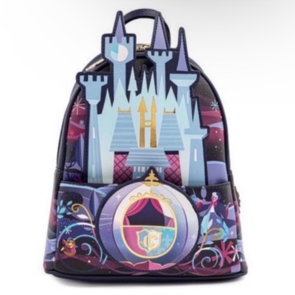 NWT Disney Cinderella’s Castle Backpack - Black and Blue - Picture 1 of 2